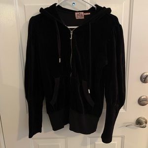 EUC juicy couture black velour jacket size large